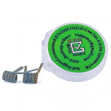Спирали HALF STAGGERED  SS316L (0.5 x 2)x(0.15 x 2) 